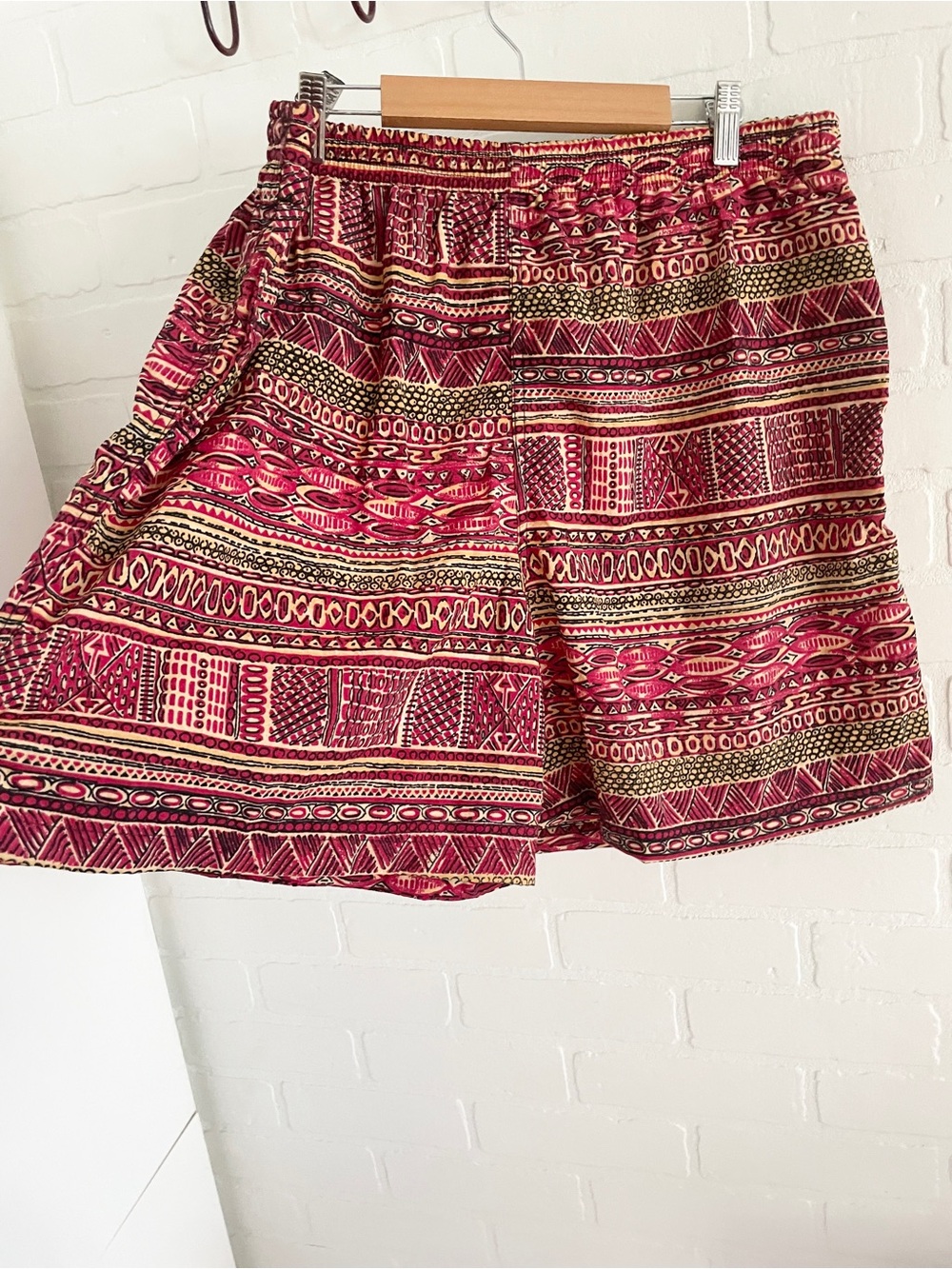 Vintage 90s The Bay x Chritopher Rand Men's Swim Trunks Native Print Size L